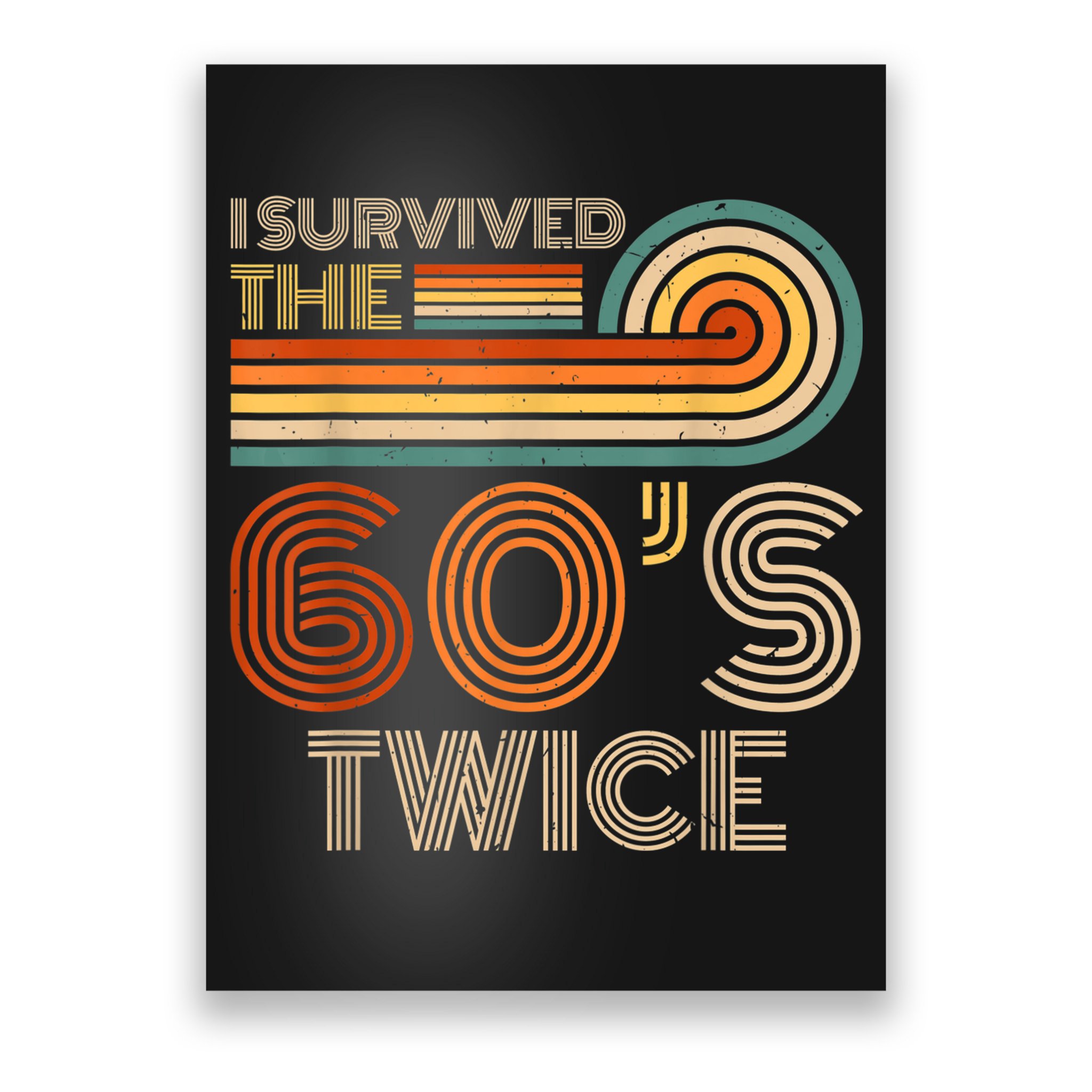 I Survived The 60s Twice Sixties 70th 70s Year Old Birthday Poster