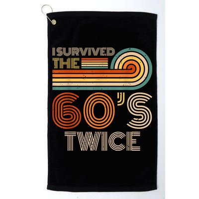 I Survived The 60s Twice Sixties 70th 70s Year Old Birthday Golf Towel