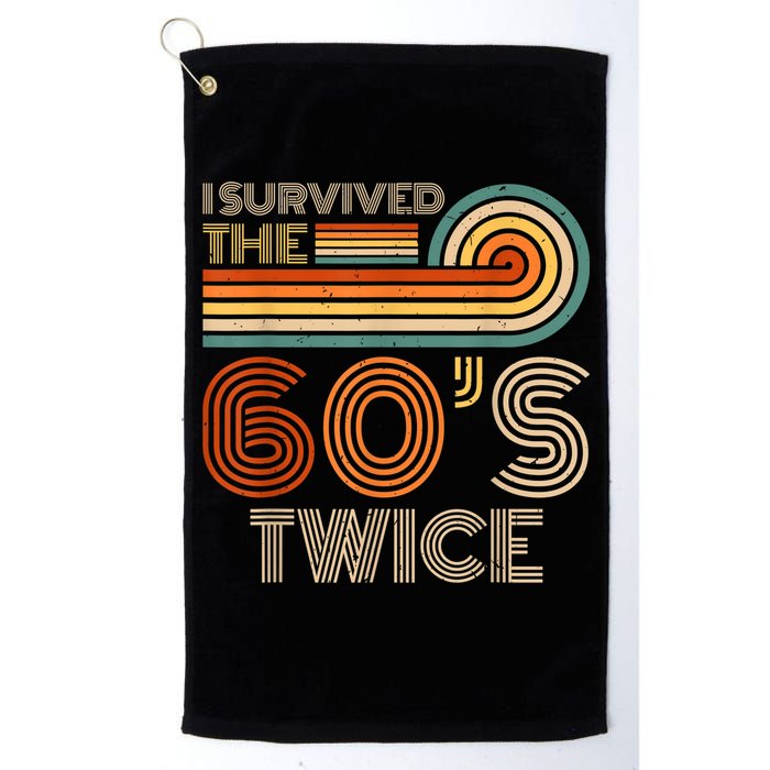 I Survived The 60s Twice Sixties 70th 70s Year Old Birthday Golf Towel