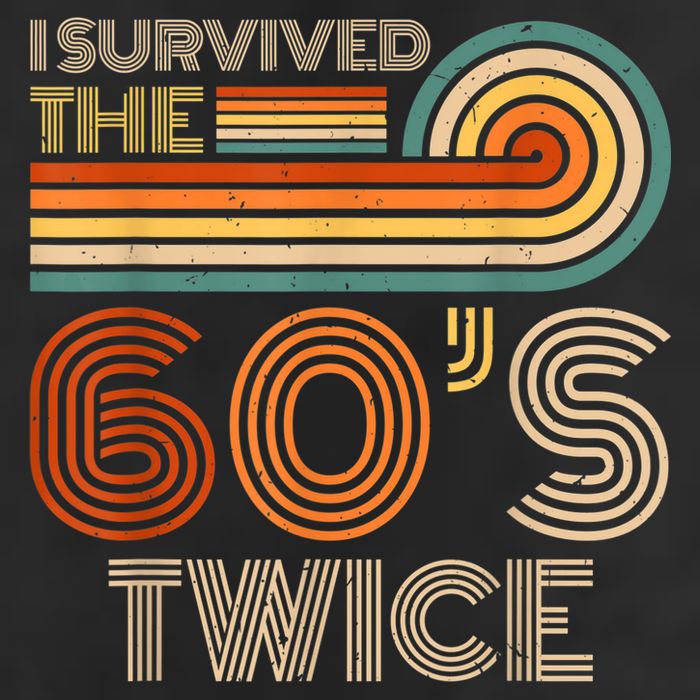 I Survived The 60s Twice Sixties 70th 70s Year Old Birthday Golf Towel