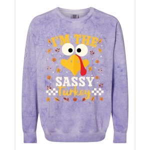 IM Sassy Turkey Family Matching Thanksgiving Group Party Cute Gift Colorblast Crewneck Sweatshirt