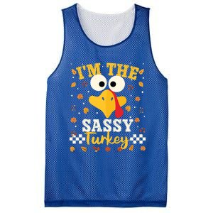 IM Sassy Turkey Family Matching Thanksgiving Group Party Cute Gift Mesh Reversible Basketball Jersey Tank