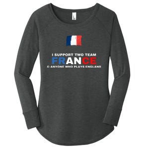 I Support Two Team France And Anyone Who Plays England Women's Perfect Tri Tunic Long Sleeve Shirt