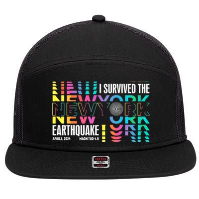 I Survived The New York City Earthquake 7 Panel Mesh Trucker Snapback Hat