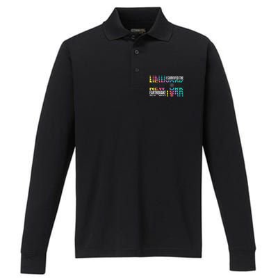 I Survived The New York City Earthquake Performance Long Sleeve Polo