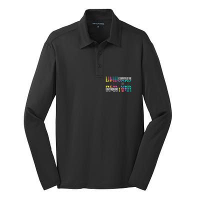 I Survived The New York City Earthquake Silk Touch Performance Long Sleeve Polo