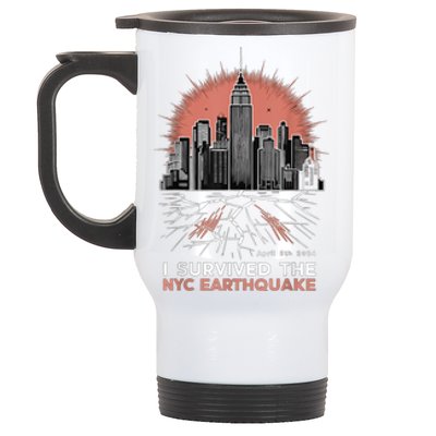 I Survived The Nyc Earthquake 2024 Stainless Steel Travel Mug