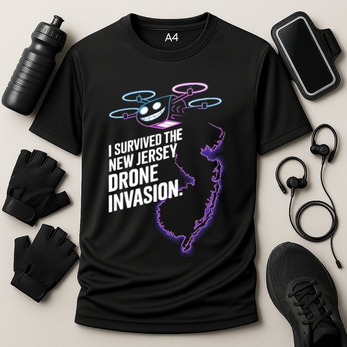 I Survived The New Jersey Drone Invasion Cooling Performance Crew T-Shirt