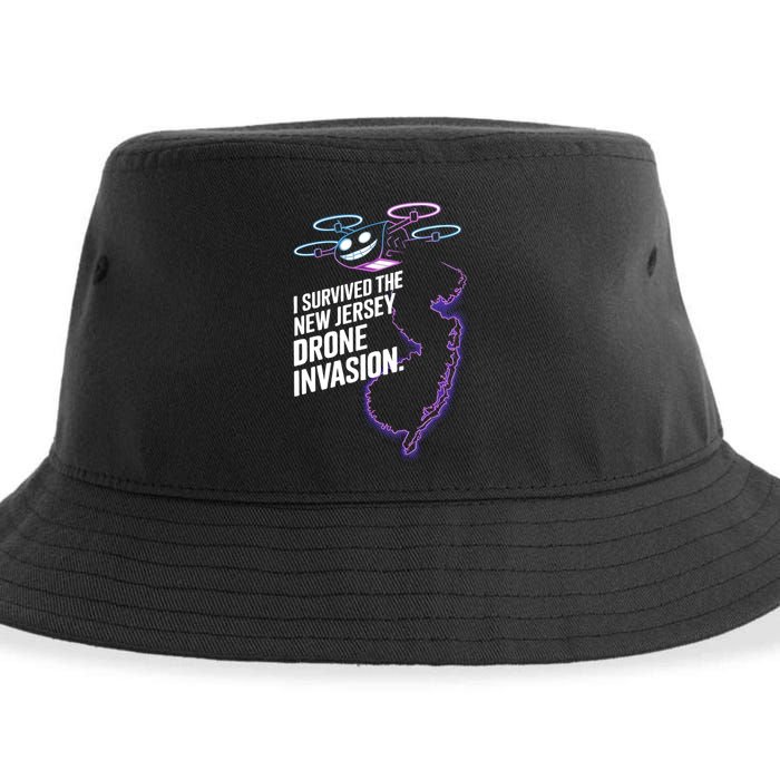 I Survived The New Jersey Drone Invasion Sustainable Bucket Hat
