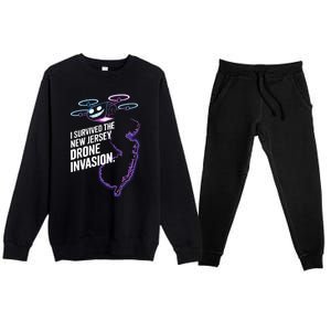 I Survived The New Jersey Drone Invasion Premium Crewneck Sweatsuit Set