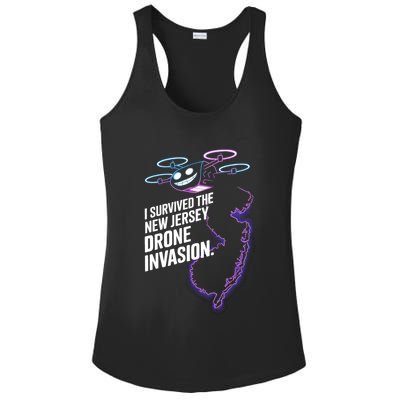 I Survived The New Jersey Drone Invasion Ladies PosiCharge Competitor Racerback Tank