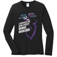 I Survived The New Jersey Drone Invasion Ladies Long Sleeve Shirt