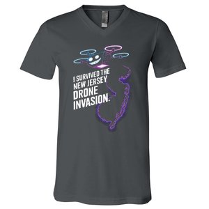 I Survived The New Jersey Drone Invasion V-Neck T-Shirt