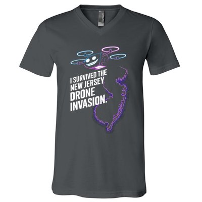 I Survived The New Jersey Drone Invasion V-Neck T-Shirt