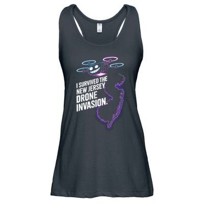 I Survived The New Jersey Drone Invasion Ladies Essential Flowy Tank