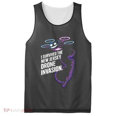 I Survived The New Jersey Drone Invasion Mesh Reversible Basketball Jersey Tank