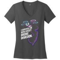I Survived The New Jersey Drone Invasion Women's V-Neck T-Shirt