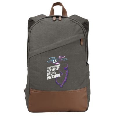 I Survived The New Jersey Drone Invasion Cotton Canvas Backpack