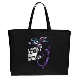 I Survived The New Jersey Drone Invasion Cotton Canvas Jumbo Tote