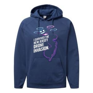 I Survived The New Jersey Drone Invasion Performance Fleece Hoodie