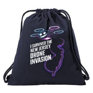 I Survived The New Jersey Drone Invasion Drawstring Bag