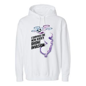 I Survived The New Jersey Drone Invasion Garment-Dyed Fleece Hoodie