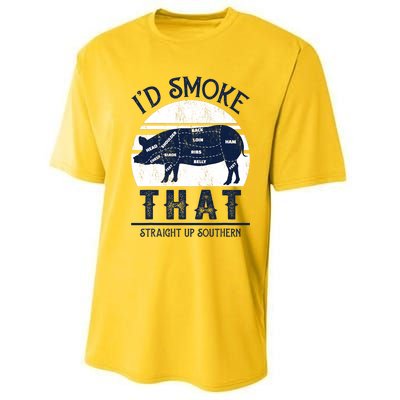 Id Smoke That Straight Up Southern Pig Vintage Performance Sprint T-Shirt