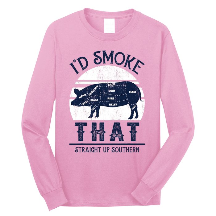 Id Smoke That Straight Up Southern Pig Vintage Long Sleeve Shirt