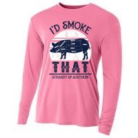 Id Smoke That Straight Up Southern Pig Vintage Cooling Performance Long Sleeve Crew