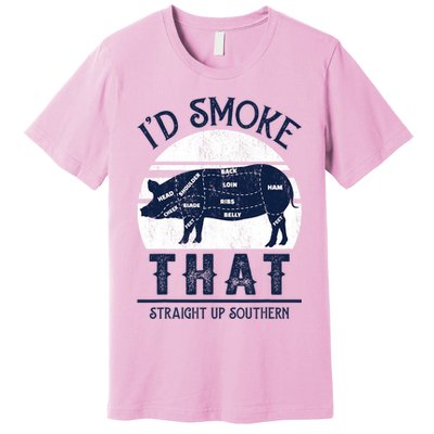 Id Smoke That Straight Up Southern Pig Vintage Premium T-Shirt