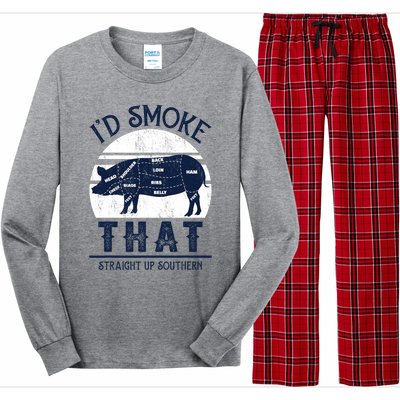 Id Smoke That Straight Up Southern Pig Vintage Long Sleeve Pajama Set