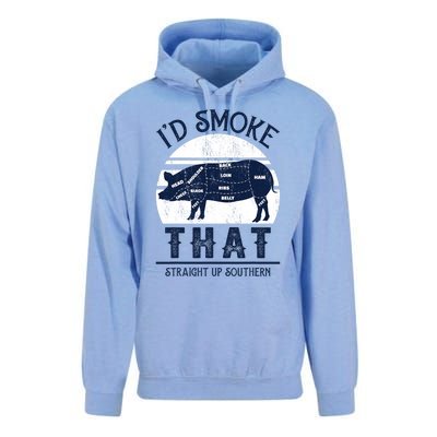 Id Smoke That Straight Up Southern Pig Vintage Unisex Surf Hoodie