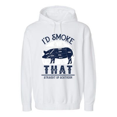 Id Smoke That Straight Up Southern Pig Vintage Garment-Dyed Fleece Hoodie