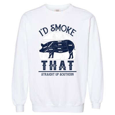 Id Smoke That Straight Up Southern Pig Vintage Garment-Dyed Sweatshirt