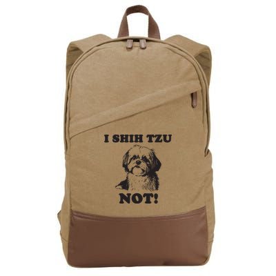 I SHIH TZU NOT Funny Shih Tzu Dog Cotton Canvas Backpack