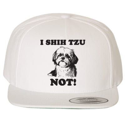 I SHIH TZU NOT Funny Shih Tzu Dog Wool Snapback Cap