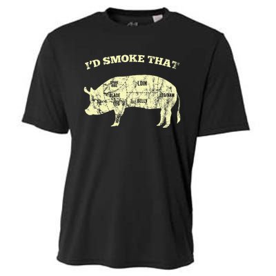 Id Smoke That Pig For A Culinary Student Cooling Performance Crew T-Shirt