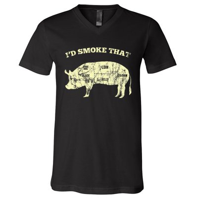 Id Smoke That Pig For A Culinary Student V-Neck T-Shirt