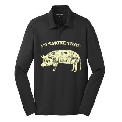 Id Smoke That Pig For A Culinary Student Silk Touch Performance Long Sleeve Polo