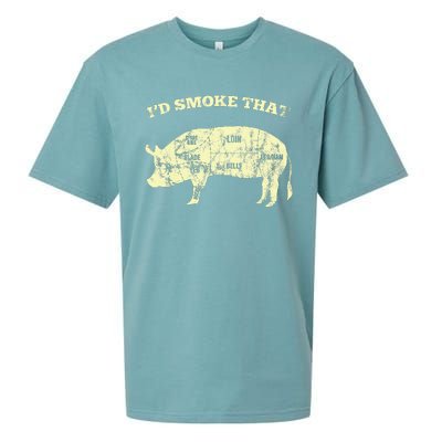 Id Smoke That Pig For A Culinary Student Sueded Cloud Jersey T-Shirt