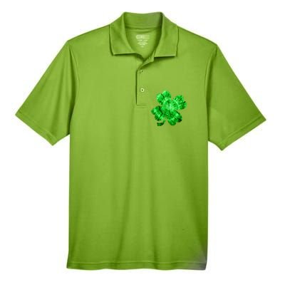 Irish Shamrock Tie Dye Happy St Patrick's Day Go Lucky Tee Men's Origin Performance Pique Polo