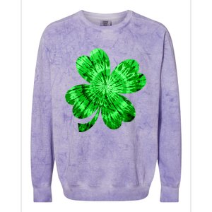 Irish Shamrock Tie Dye Happy St Patrick's Day Go Lucky Tee Colorblast Crewneck Sweatshirt