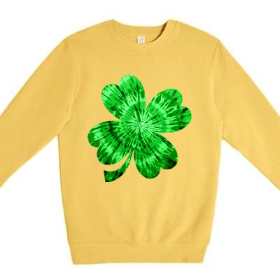 Irish Shamrock Tie Dye Happy St Patrick's Day Go Lucky Tee Premium Crewneck Sweatshirt