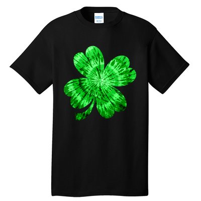 Irish Shamrock Tie Dye Happy St Patrick's Day Go Lucky Tee Tall T-Shirt