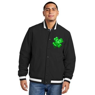 Irish Shamrock Tie Dye Happy St Patrick's Day Go Lucky Tee Insulated Varsity Jacket