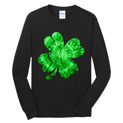 Irish Shamrock Tie Dye Happy St Patrick's Day Go Lucky Tee Tall Long Sleeve T-Shirt