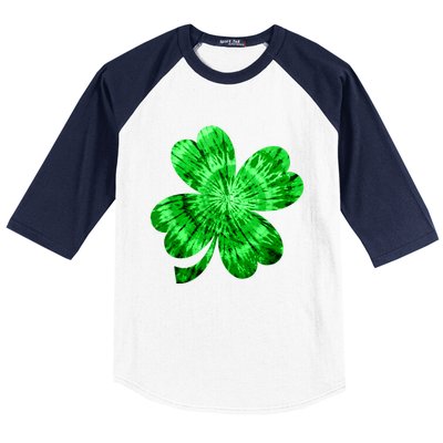 Irish Shamrock Tie Dye Happy St Patrick's Day Go Lucky Tee Baseball Sleeve Shirt