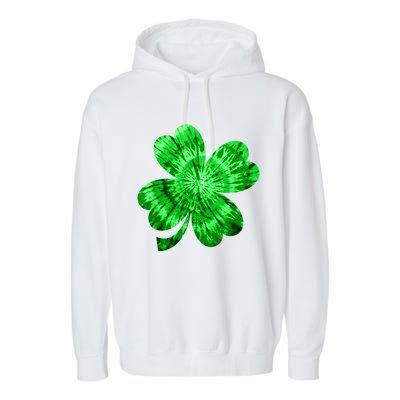 Irish Shamrock Tie Dye Happy St Patrick's Day Go Lucky Tee Garment-Dyed Fleece Hoodie