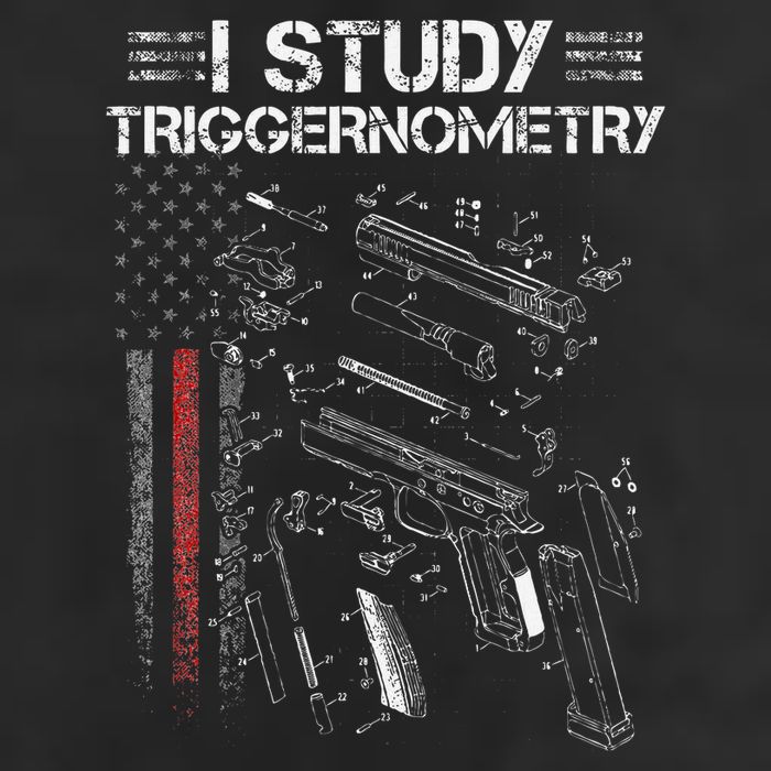 I Study Triggernometry Gun Veteran Christmas 7 Panel Mesh Trucker Snapback Hat