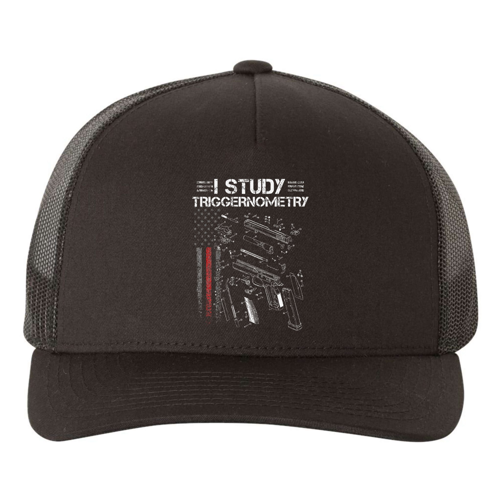 I Study Triggernometry Gun Veteran Christmas Yupoong Adult 5-Panel Trucker Hat
